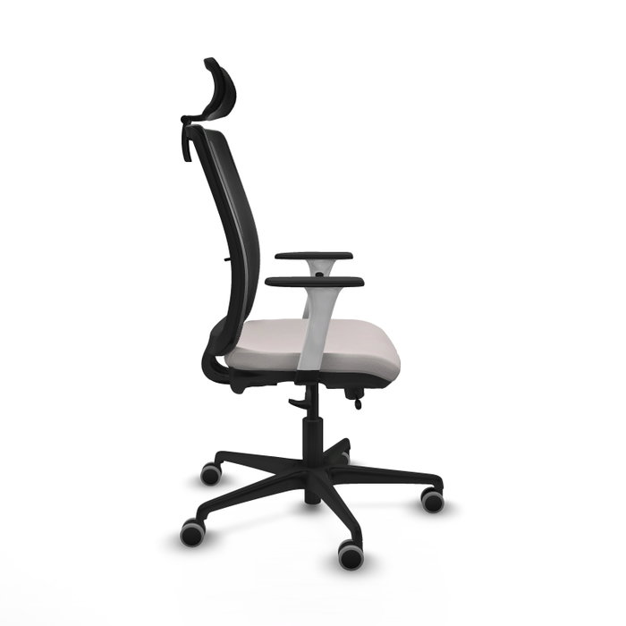PIQUERAS Y CRESPO Silla de oficina Haches con mecanismo Sincro/Traslack, Blanco y Negro
