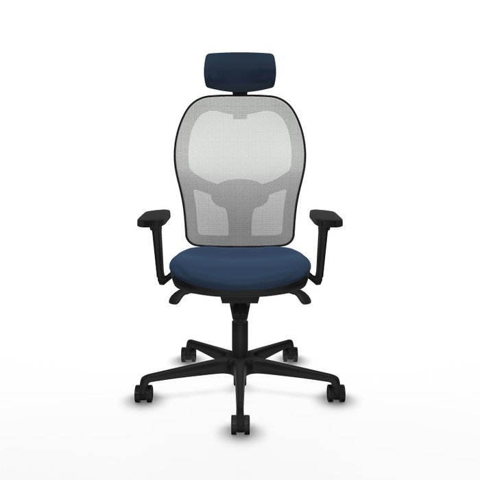 PIQUERAS Y CRESPO Silla de oficina Jorquera con mecanismo Sincro, Azul marino y Blanco PIQUERAS Y CRESPO Silla de oficina Jorquera con mecanismo Sincro, Azul marino y Blanco
