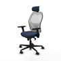 PIQUERAS Y CRESPO Silla de oficina Jorquera con mecanismo Sincro, Azul marino y Blanco