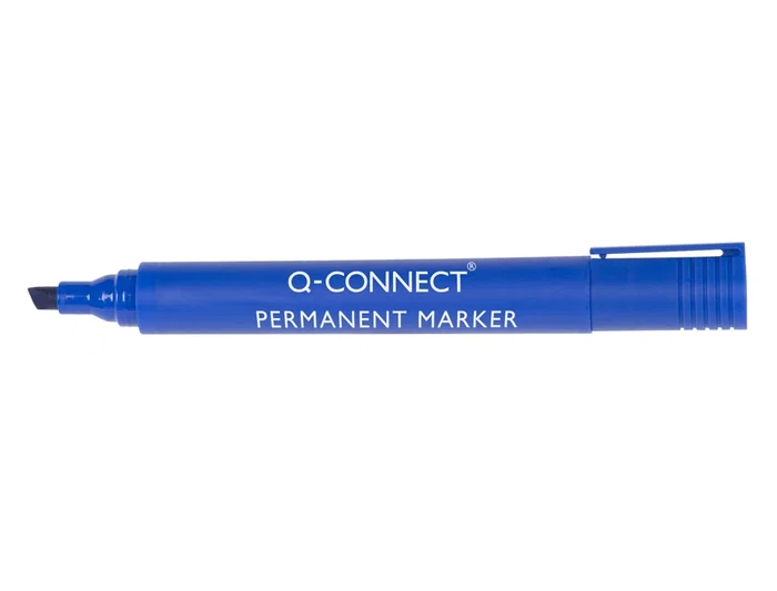 Q-connect Rotulador Permanente Azul Punta Biselada Trazo 5mm