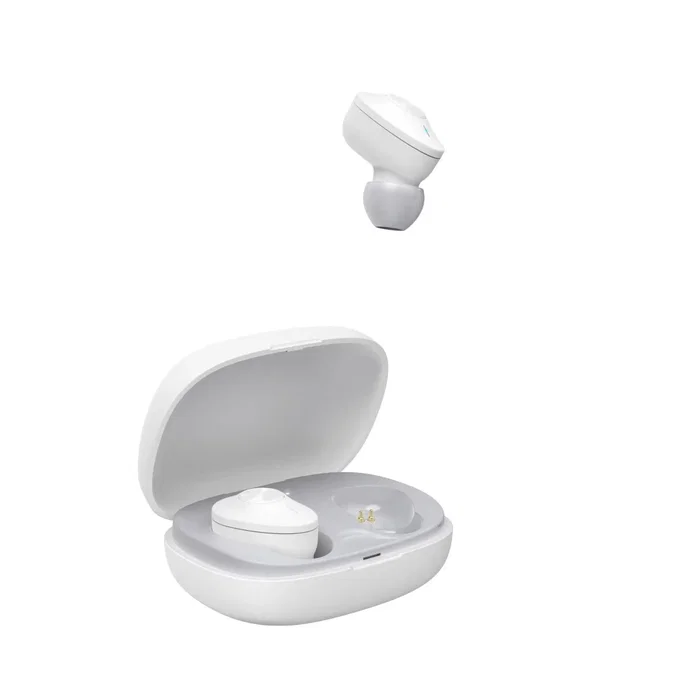 Hama Freedom Buddy Auriculares True Wireless Stereo (TWS) Bluetooth 5.3 Intraaural con Estuche de Carga USB-C, 16h Autonomía, Color Gris Claro/Blanco