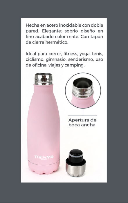 Thermosport Botella Termo Soft Touch 350ml 6.8x22.5 cm (6 Unidades)