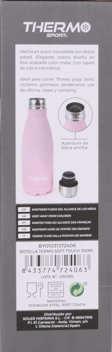 Thermosport Botella Termo Soft Touch 350ml 6.8x22.5 cm (6 Unidades)