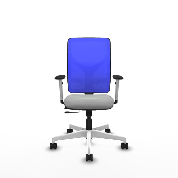 PIQUERAS Y CRESPO Silla de oficina Motilla con mecanismo Sincro/Traslack, Gris claro y Azul