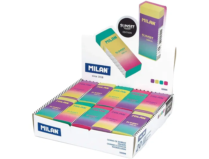 Milan Goma Nata 320 Sunset Colores Surtidos para Lápiz Suave No Abrasiva