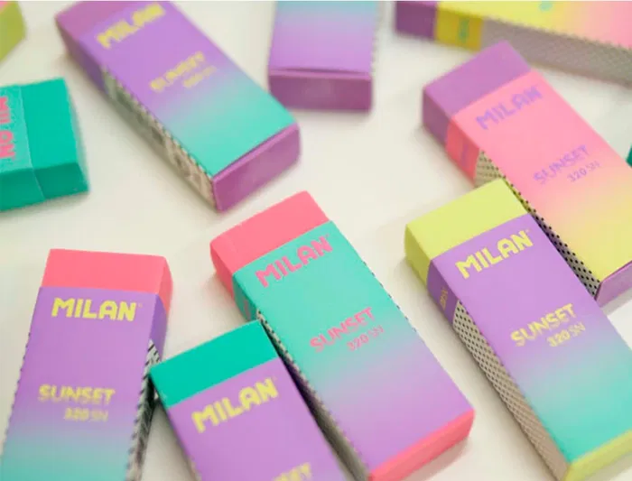 Milan Goma Nata 320 Sunset Colores Surtidos para Lápiz Suave No Abrasiva