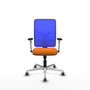 PIQUERAS Y CRESPO Silla de oficina Motilla con mecanismo Sincro, Naranja y Azul