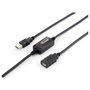 Equip Cable de extensión USB 2.0 activo Macho a Hembra 10m Negro