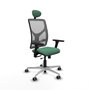 PIQUERAS Y CRESPO Silla de oficina Motilla con mecanismo Sincro/Traslack Verde esmeralda y Gris