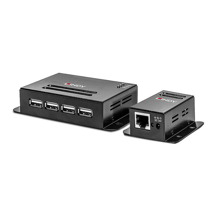 LINDY 42681 Extensor USB 2.0 de 4 Puertos con Cat5/Cat6 de 50m