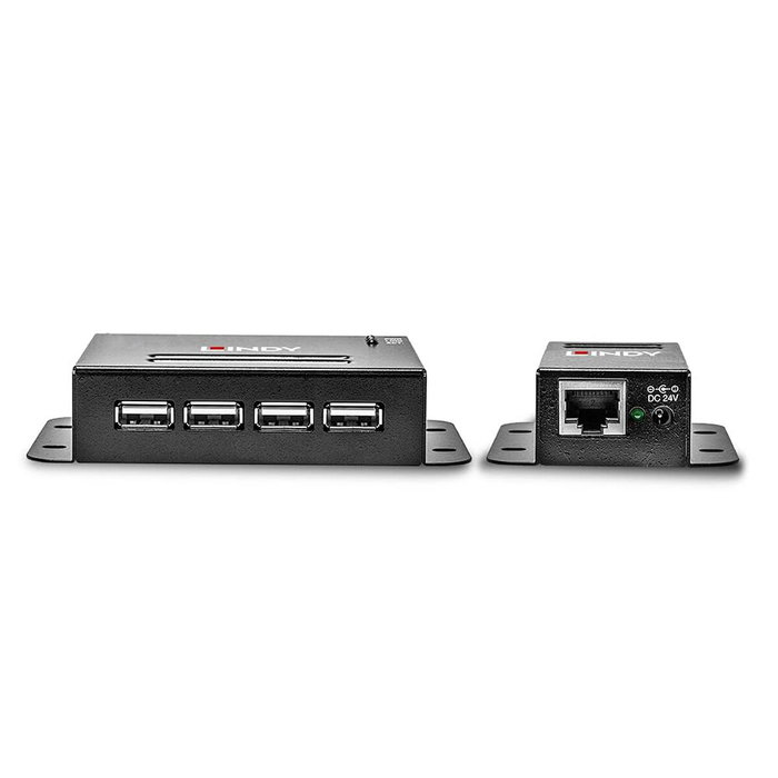 LINDY 42681 Extensor USB 2.0 de 4 Puertos con Cat5/Cat6 de 50m