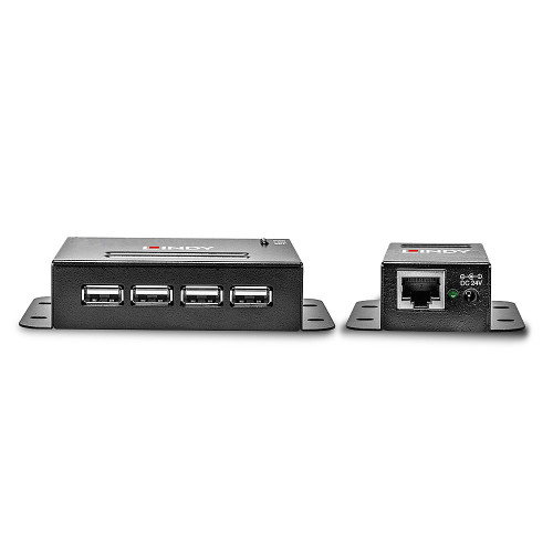 Lindy 4 Port USB 2.0 Cat.6 Extender, Extensor de 50m para Dispositivos USB, Conexión por Cable de Red