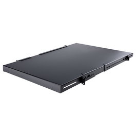 StarTech Estante Ajustable 1U para Rack de Servidores - Bandeja Universal de 19" (49.5 a 96.5cm) - Capacidad 150kg, Acero Negro, Incluye Tornillos
