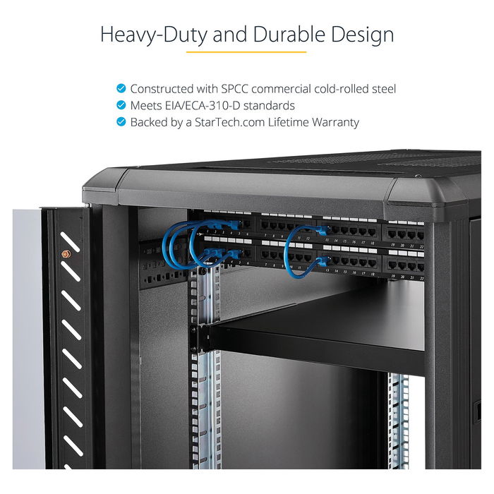 StarTech Estante Ajustable 1U para Rack de Servidores - Bandeja Universal de 19" (49.5 a 96.5cm) - Capacidad 150kg, Acero Negro, Incluye Tornillos StarTech Estante Ajustable 1U para Rack de Servidores - Bandeja Universal de 19" (49.5 a 96.5cm) - Capacidad 150kg, Acero Negro, Incluye Tornillos