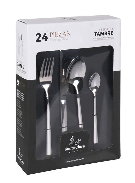Santa Clara Cubertería 24 Piezas Acero Inoxidable Tambre (6 Unidades)