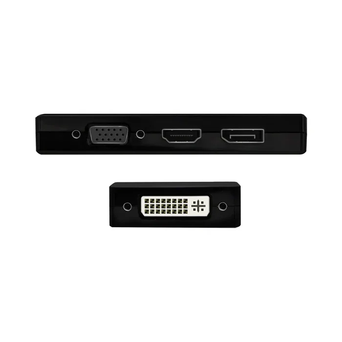 AISENS Conversor USB-C a DP/DVI/HDMI/VGA 4 en 1, Negro
