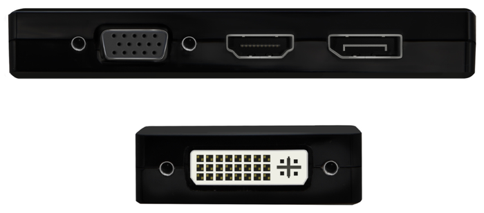 Aisens Conversor USB-C a DP/DVI/HDMI/VGA 4 en 1 Negro