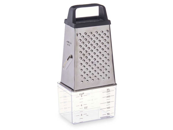 Kinvara Rallador de Acero con Depósito Medidor Negro Transparente 9x6.7x20.5 cm (Set de 24)