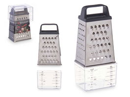 Kinvara Rallador de Acero con Depósito Medidor Negro Transparente 9x6.7x20.5 cm (Set de 24)