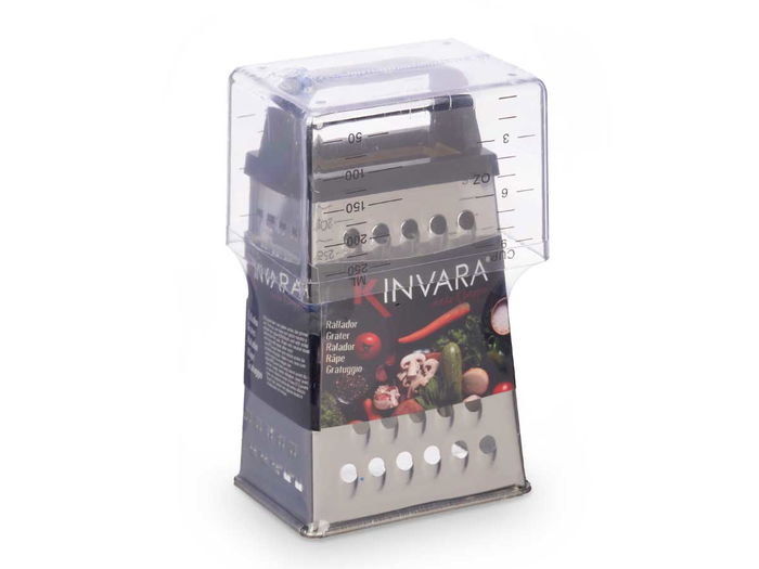 Kinvara Rallador de Acero con Depósito Medidor Negro Transparente 9x6.7x20.5 cm (Set de 24)