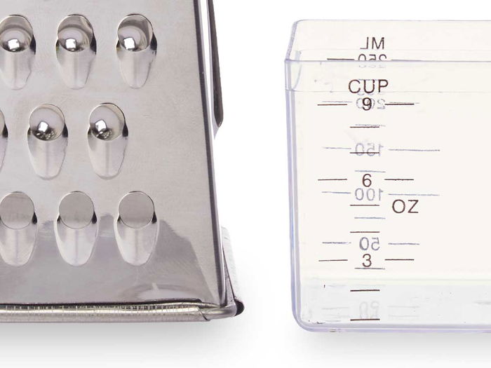 Kinvara Rallador de Acero con Depósito Medidor Negro Transparente 9x6.7x20.5 cm (Set de 24)