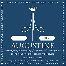 Augustine Juego Clásica Nylon Transparente Entorchado Plata - Tensión Alta