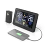 Hama Estación Meteorológica Premium con Reloj Radio DCF, Pronóstico del Tiempo, Sensor Exterior, Barómetro, Fases Luna y Puerto de Carga USB, Negro