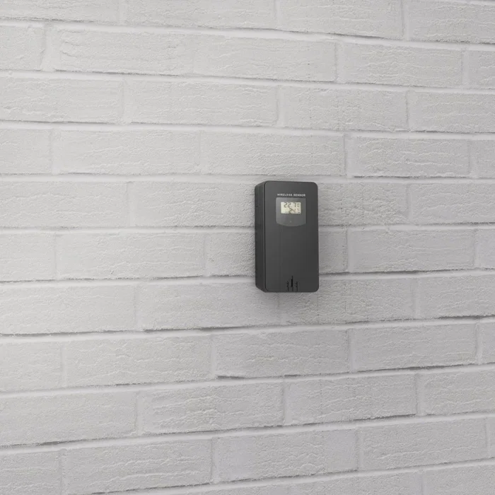Hama Estación Meteorológica Premium con Reloj Radio DCF, Pronóstico del Tiempo, Sensor Exterior, Barómetro, Fases Luna y Puerto de Carga USB, Negro