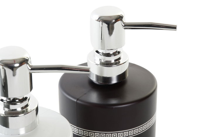 DKD Home Decor Dosificador Negro Blanco Cristal Abs 8 x 17 x 10 cm 450ml (12 Unidades)