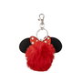 Disney Llavero Pompom Minnie Mouse con Orejas 3D y Lazo Rojo, Accesorio Colgante para Llaves