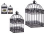 Giftdecor Set 2 Jaulas Metal Cuadradas Negro 18x35x18 cm (Set de 4)