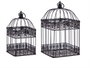 Giftdecor Set 2 Jaulas Metal Cuadradas Negro 18x35x18 cm (Set de 4)