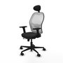 PIQUERAS Y CRESPO Silla de oficina Jorquera con mecanismo Sincro/Traslack, Negro y Blanco