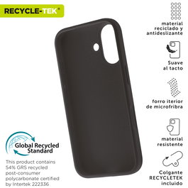 Muvit Funda Liquid Silicone Recycletek con certificado GRS - Silicona reciclada, textura suave y antideslizante, forro de microfibra, protección total (Apple)