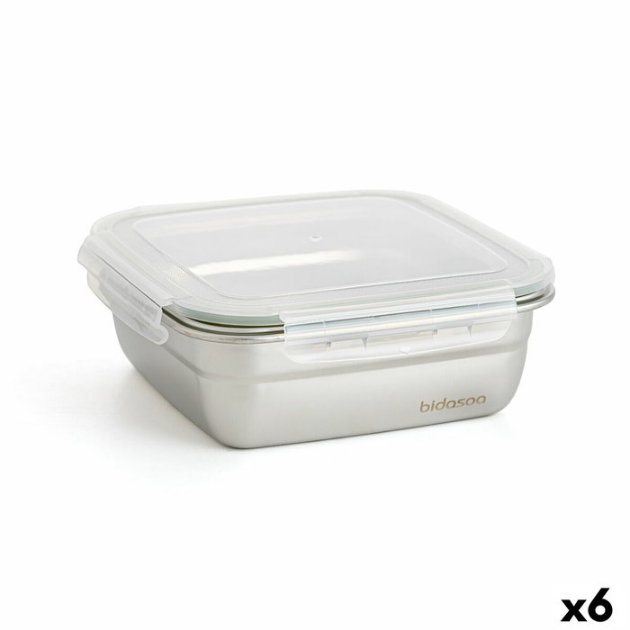 Bidasoa Set de 6 Recipientes Herméticos Theo Acero Inox 120 cL