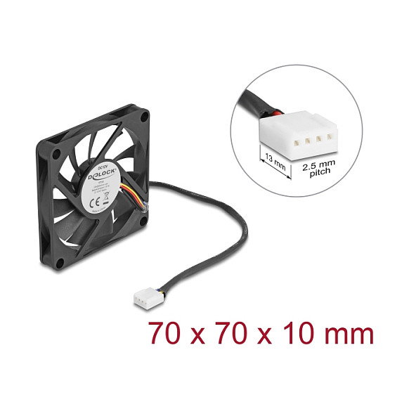 DeLOCK Ventilador Axial 12 V DC 70 x 70 x 10 mm Negro DeLOCK Ventilador Axial 12 V DC 70 x 70 x 10 mm Negro