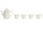 DKD Home Decor Pengjia flower 2025 Set de 6 Tazas de Porcelana y Bambú Blanco Natural Relieve 19 x 19 x 33 cm