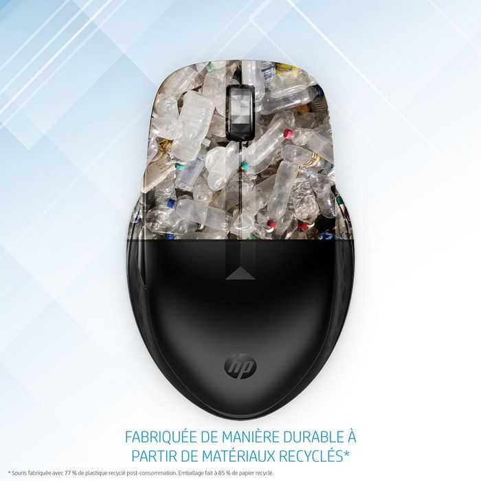 HP 435 Multi-Device Wireless Mouse, Ratón Inalámbrico Conectable a Dos Dispositivos, Sensor Multi-Superficie, Ergonómico