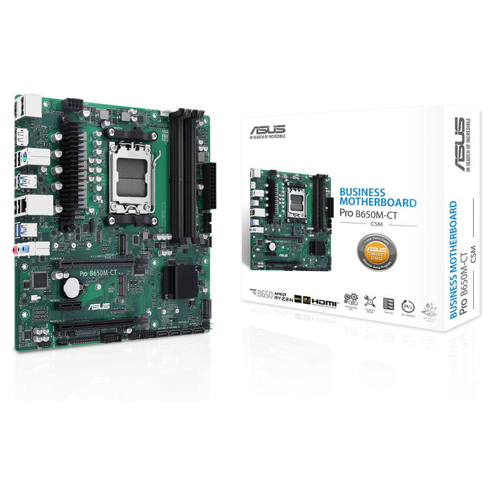 ASUS PRO B650M-CT-CSM Placa Base micro ATX (AMD B650, Socket AM5, DDR5, 128 GB max, 4x SATA, M.2, HDMI 2.1, DisplayPort, USB 3.2)