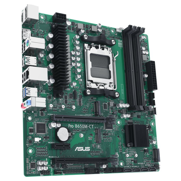 ASUS PRO B650M-CT-CSM Placa Base micro ATX (AMD B650, Socket AM5, DDR5, 128 GB max, 4x SATA, M.2, HDMI 2.1, DisplayPort, USB 3.2)