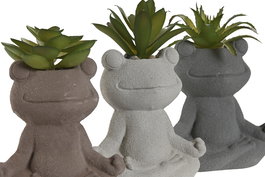 DKD Home Decor Planta Shabby Marron Gris Claro Cemento PE 5 x 11 x 8.5 cm (24 Unidades)