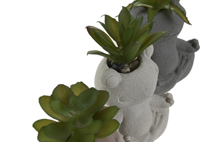 DKD Home Decor Planta Shabby Marron Gris Claro Cemento PE 5 x 11 x 8.5 cm (24 Unidades)