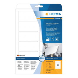 HERMA 10010 Etiquetas A4 Blancas 88,9x46,6 mm Desmontables
