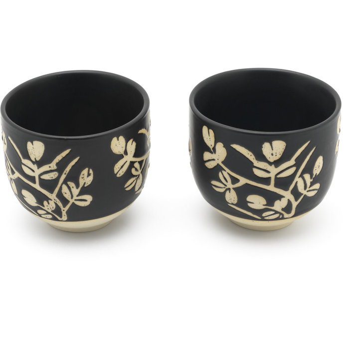 Bredemeijer Set de té Sichuan de hierro fundido con 2 tazas de porcelana, 1L, Negro Bredemeijer Set de té Sichuan de hierro fundido con 2 tazas de porcelana, 1L, Negro