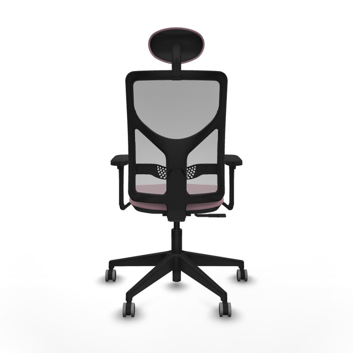 Silla de oficina Motilla con mecanismo Sincro tapizada con Tela color Rosa y malla color Gris. Equipada con lumbar 1D, Brazos 3D, Cabecero Fijo y Ruedas 65 mm parqué Silla de oficina Motilla con mecanismo Sincro tapizada con Tela color Rosa y malla color Gris. Equipada con lumbar 1D, Brazos 3D, Cabecero Fijo y Ruedas 65 mm parqué