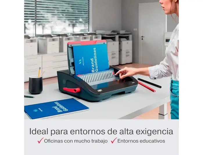 Gbc Combbind CB25E Encuadernadora Eléctrica de Canutillo, Perfora 25 Hojas, Encuaderna 390 Hojas