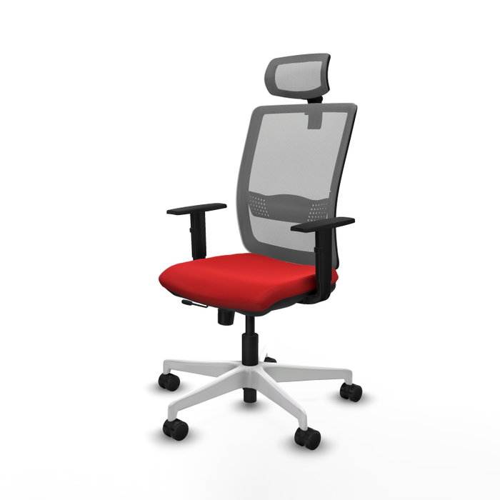PIQUERAS Y CRESPO Silla de oficina Haches con mecanismo Sincro/Traslack, Rojo y Gris