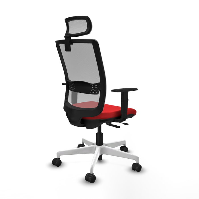 PIQUERAS Y CRESPO Silla de oficina Haches con mecanismo Sincro/Traslack, Rojo y Gris