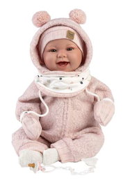 Tala Muñeca Bebé Recién Nacida Sonrisas con Sonidos - 44 cm, Incluye Chupete, Idioma Español, 3 Pilas LR44 Incluidas