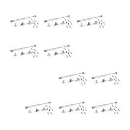Emuca Lote de 10 pistones para puertas elevables H, 11kg, recorrido 80mm, con enganches, Acero y Plástico, Gris metalizado